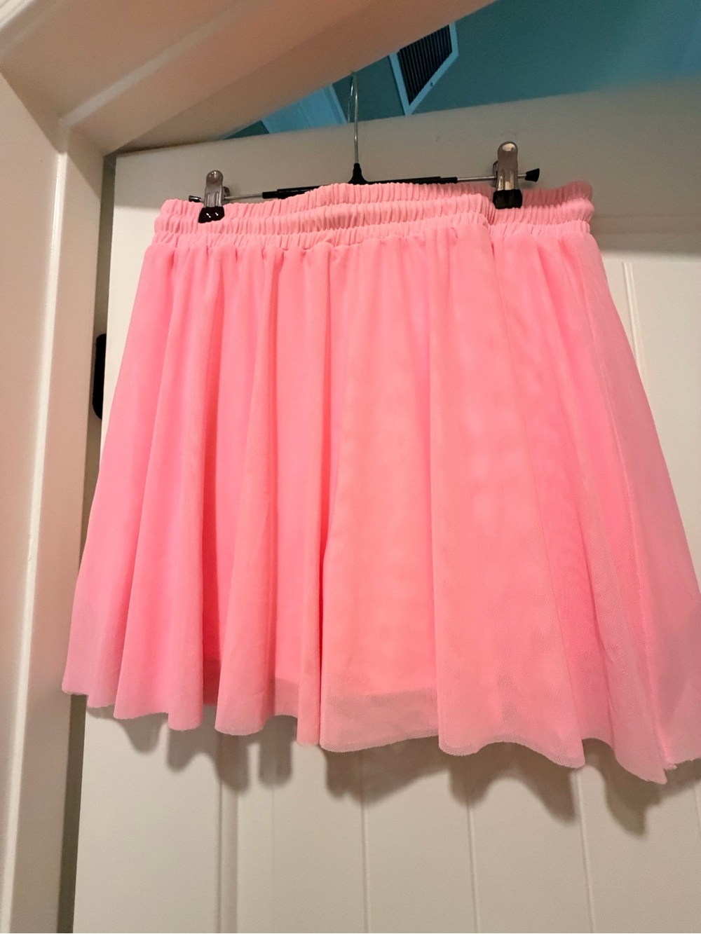 Light Pink Pleated Mesh Drawstring Mini Skirt - Picture 2 of 8